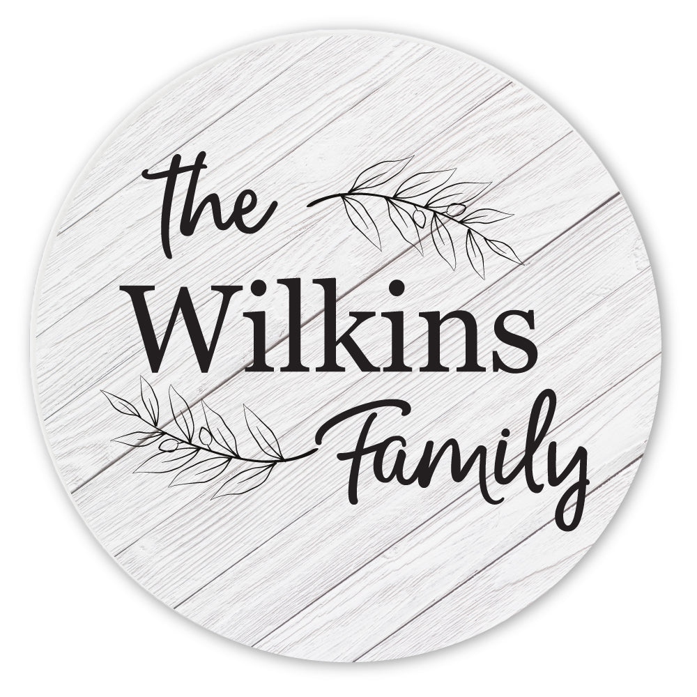 Personalized Family Monogram Wreath Stone Coaster Set - 0