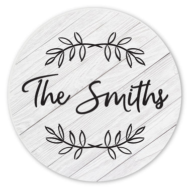 Personalized Family Monogram Wreath Ceramic Coaster Set - 0