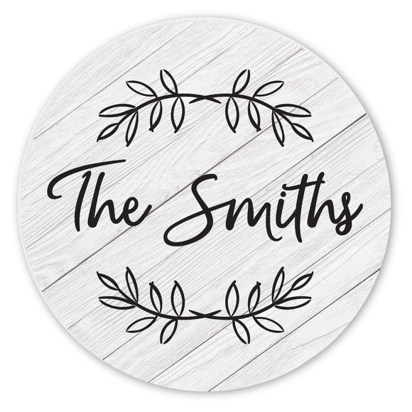 Personalized Family Monogram Wreath Ceramic Coaster Set