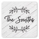 Personalized Family Monogram Wreath Ceramic Coaster Set-1
