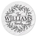 Personalized Family Monogram Wreath Ceramic Coaster Set-2