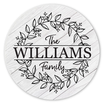 Personalized Family Monogram Wreath Ceramic Coaster Set - 0