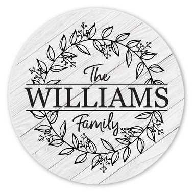 Personalized Family Monogram Wreath Ceramic Coaster Set - 0