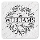 Personalized Family Monogram Wreath Ceramic Coaster Set-1