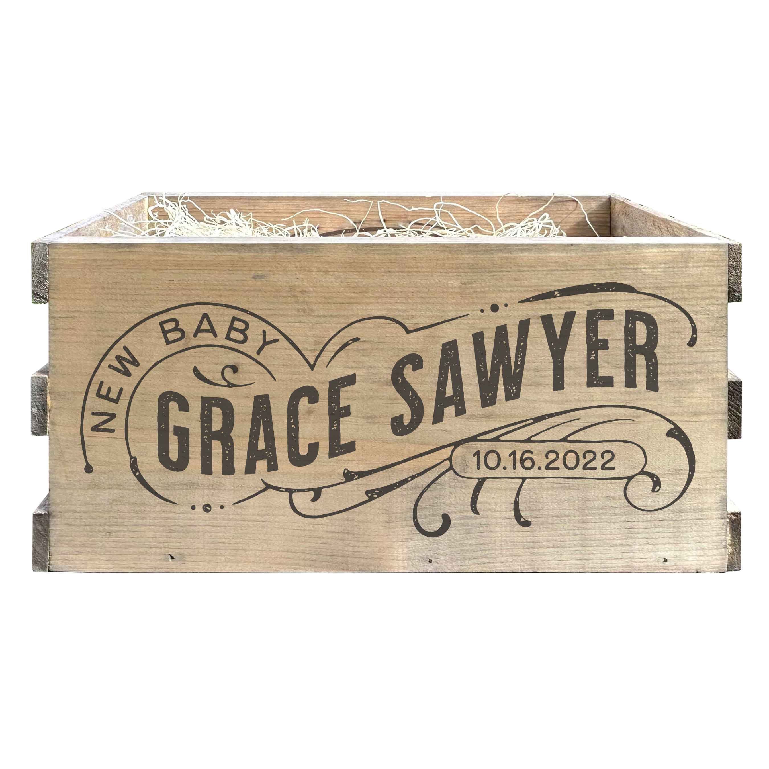 New Baby Girl Personalized Wood Crate