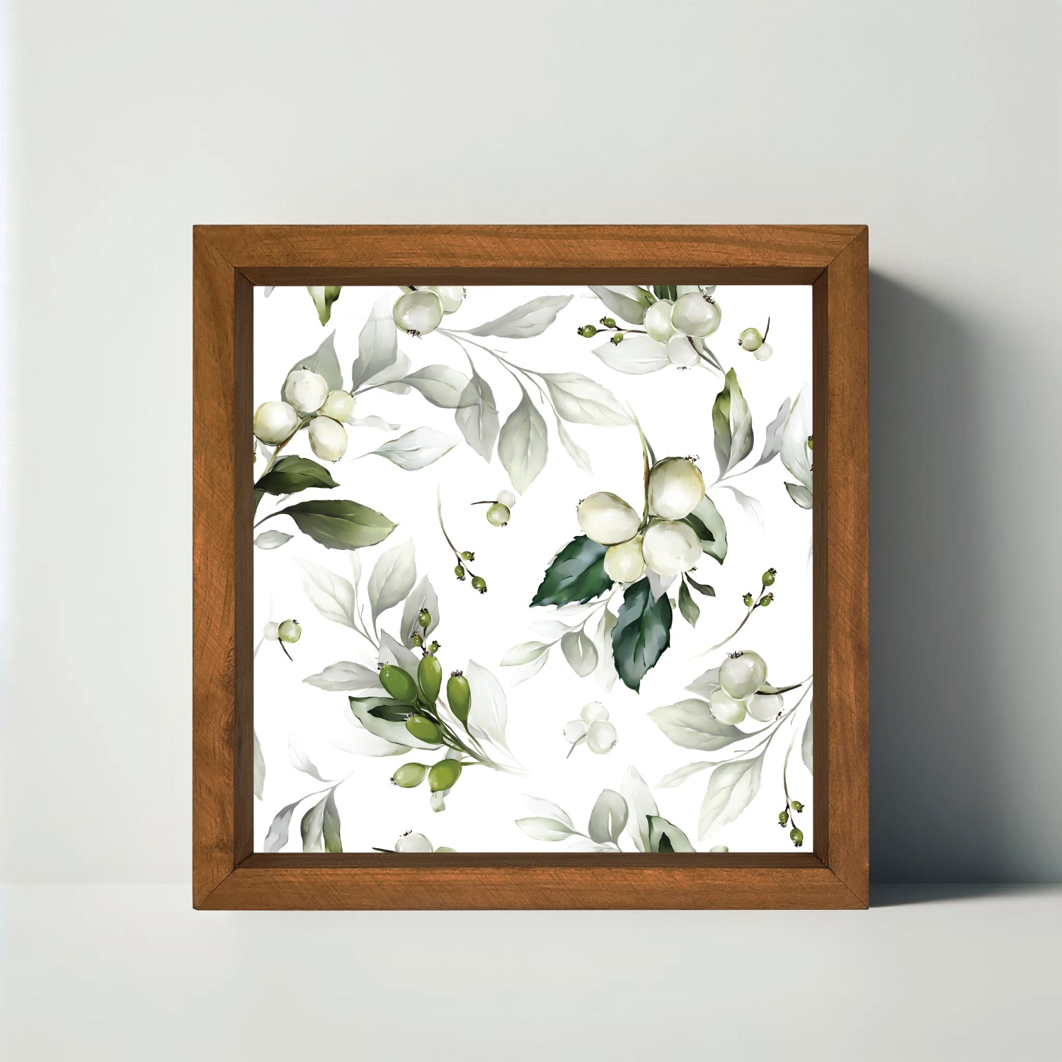 Noel Floral Print Sign 12x12