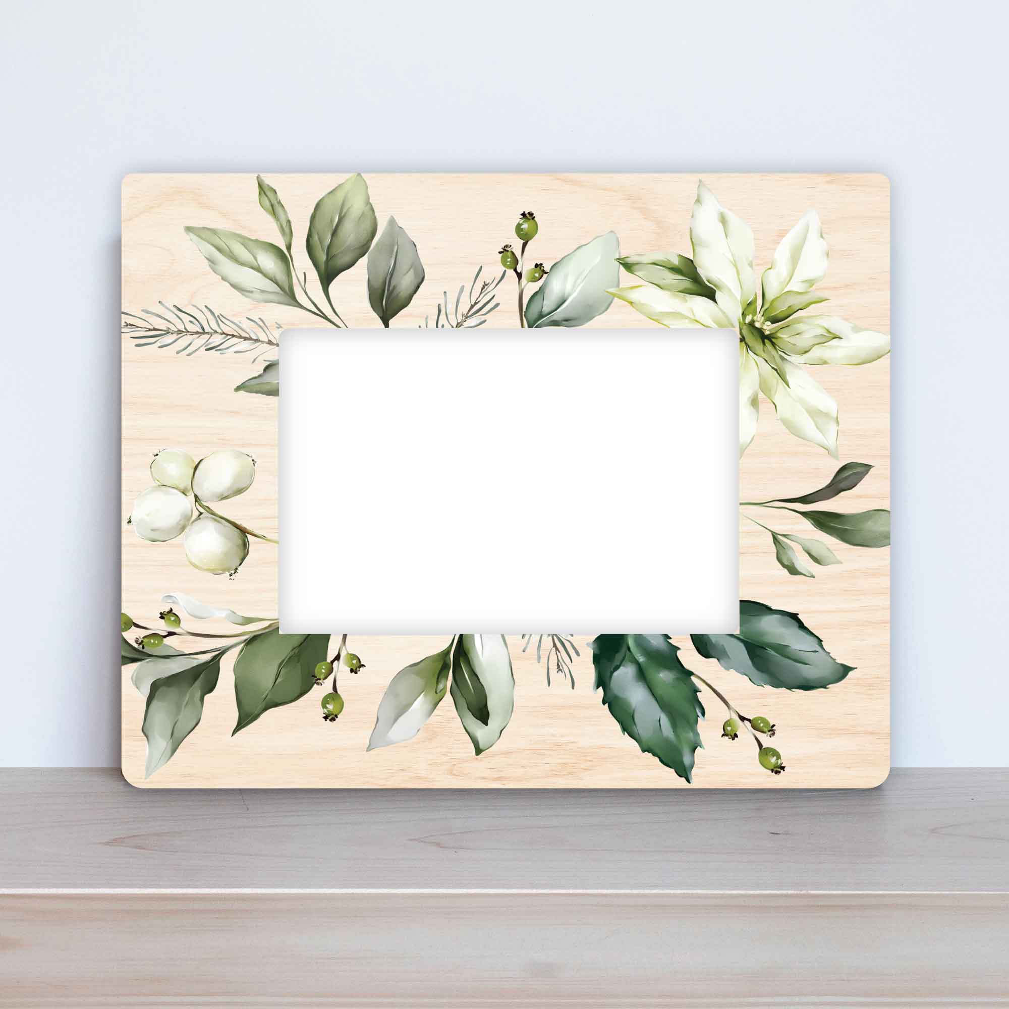 Noel White Poinsettia Picture Frame