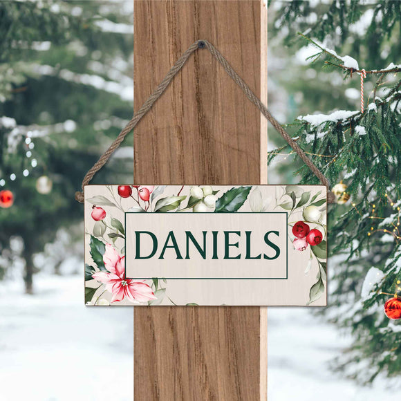 Noel Family Name Twine Hanging Sign