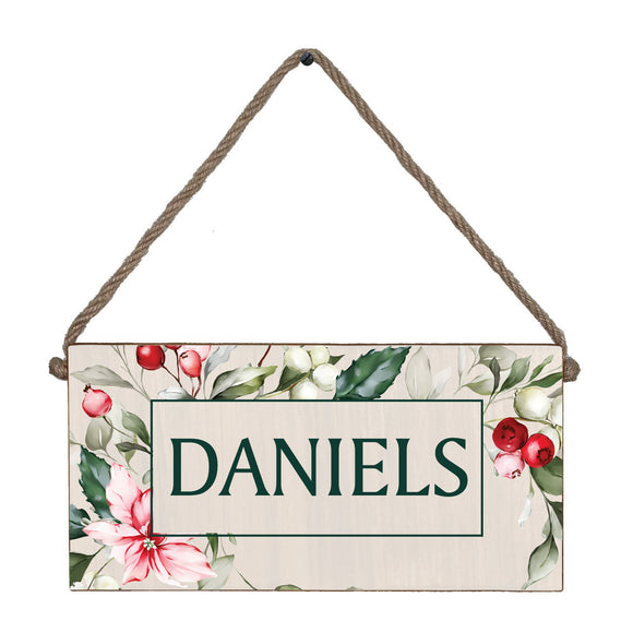 Noel Family Name Twine Hanging Sign