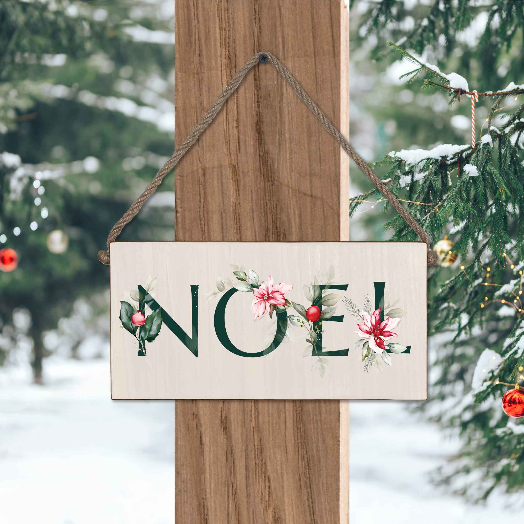 Noel Twine Hanging Sign