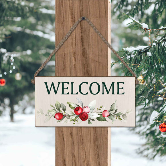 Noel Welcome Twine Hanging Sign