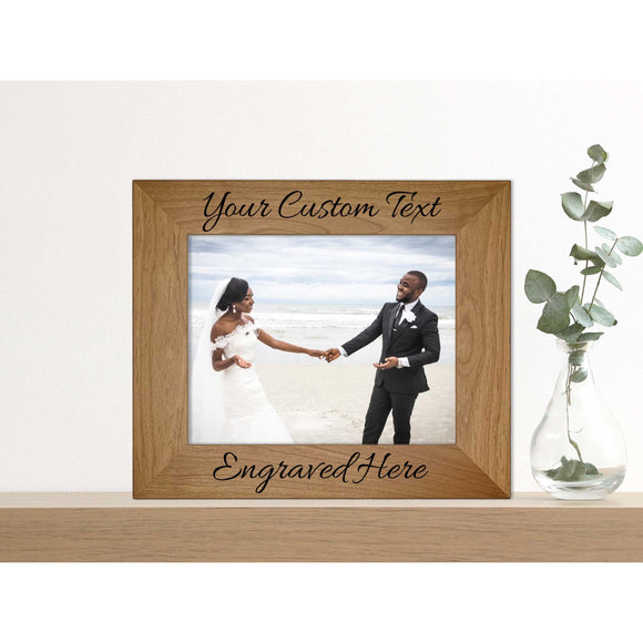 Personalized Alder Wood Picture Frame | Custom Engraved Photo Frame for Pets, Family & Gifts
