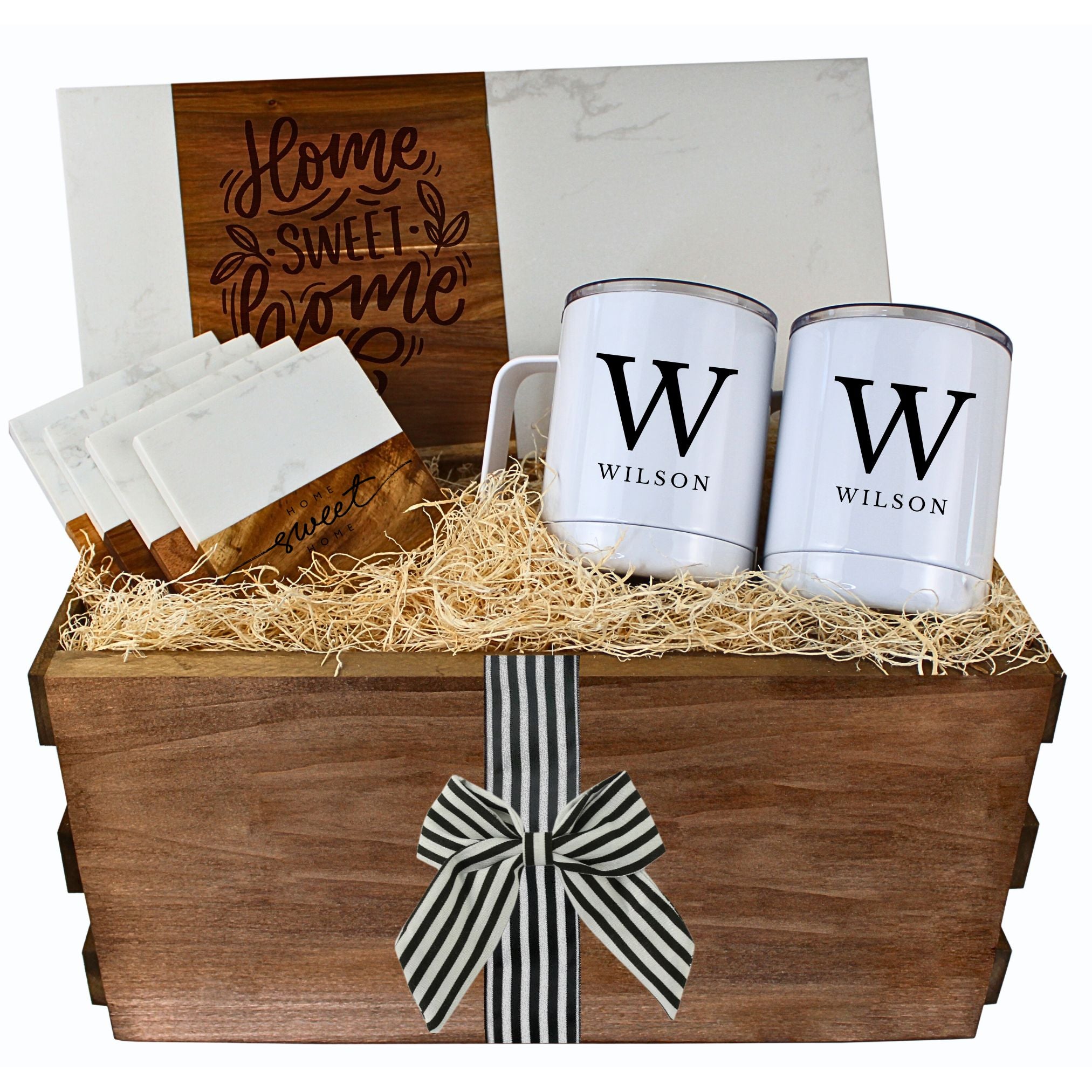 Realtor Closing Gift Basket - Rectangle Marble Serving Board