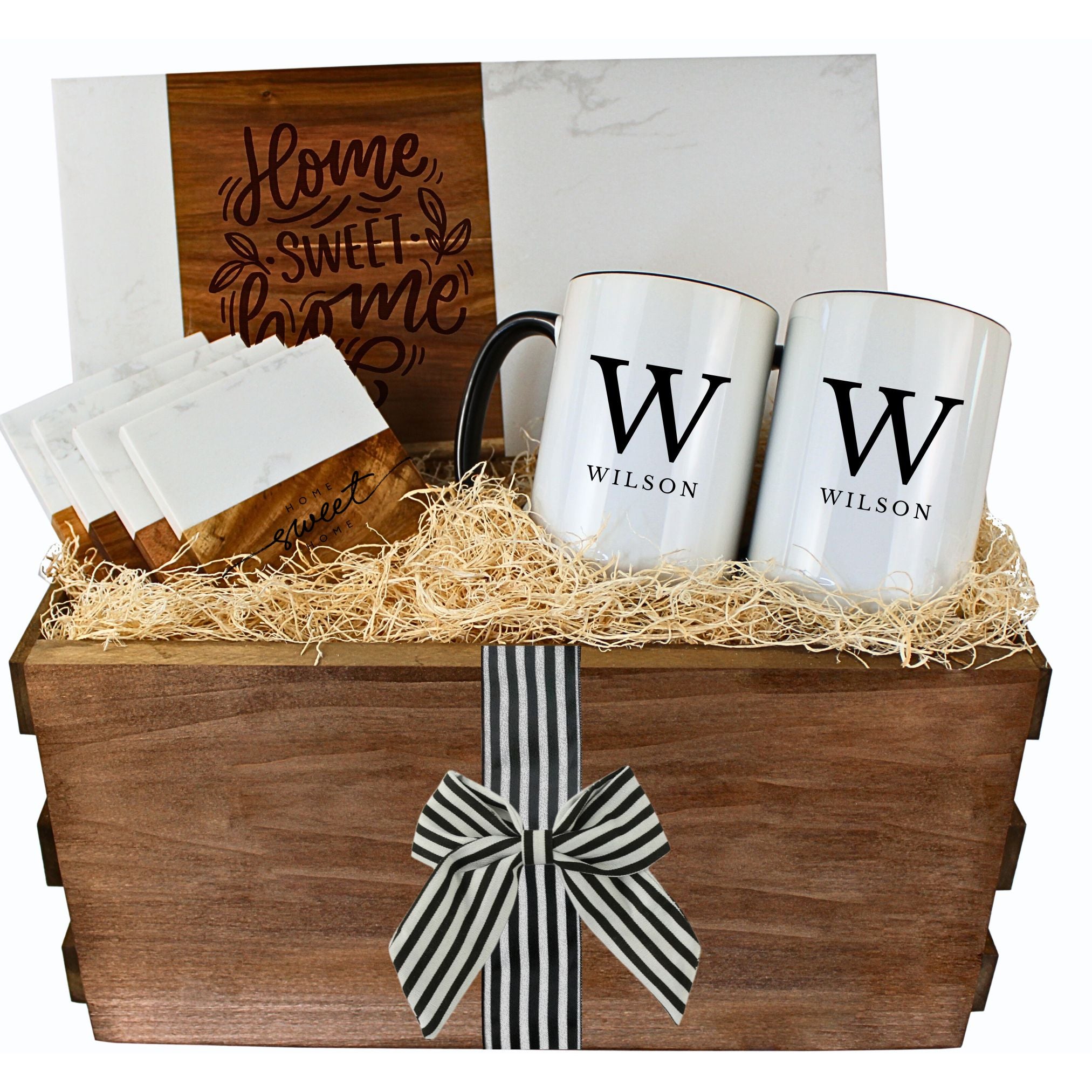 Realtor Closing Gift Basket - Rectangle Marble Serving Board