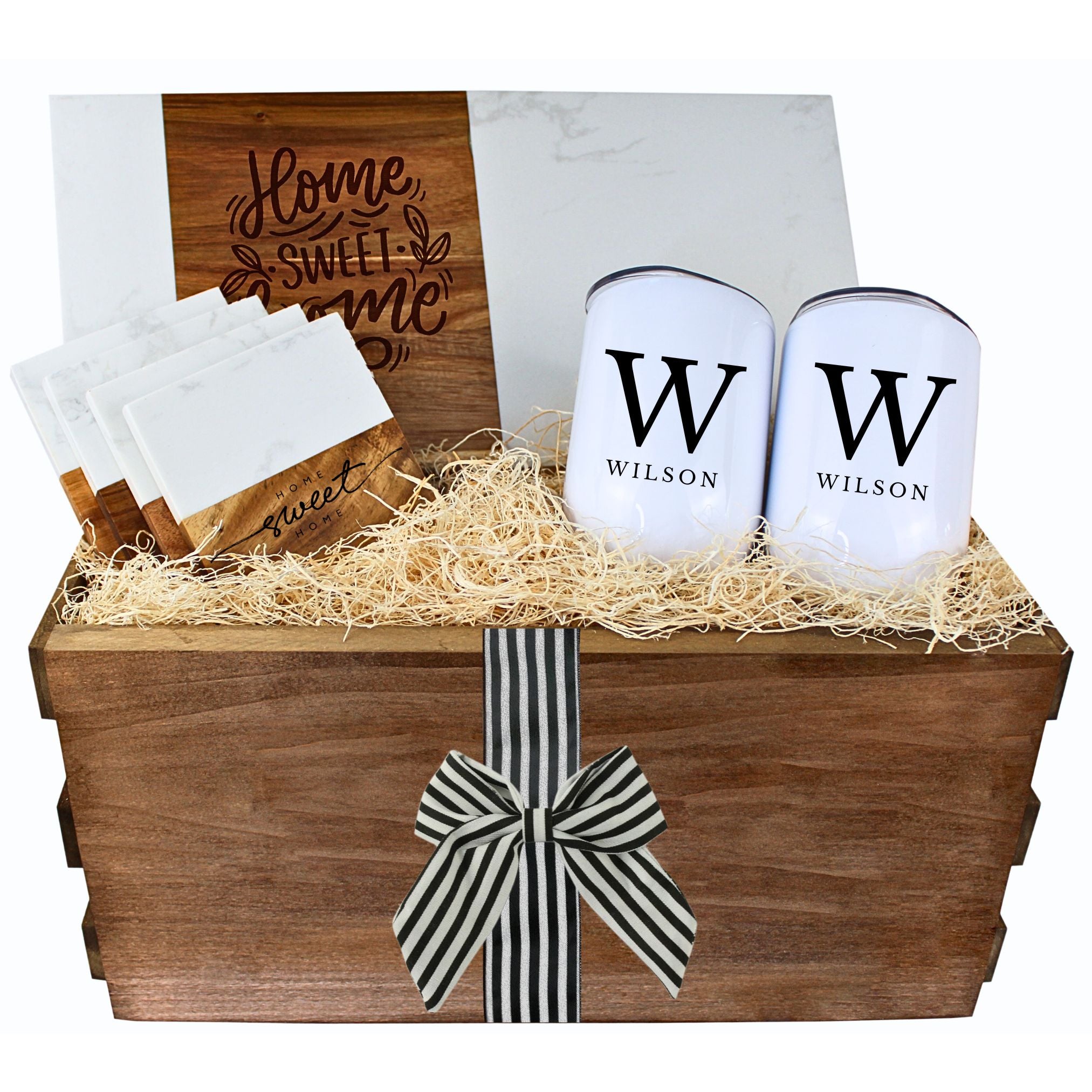 Realtor Closing Gift Basket - Rectangle Marble Serving Board