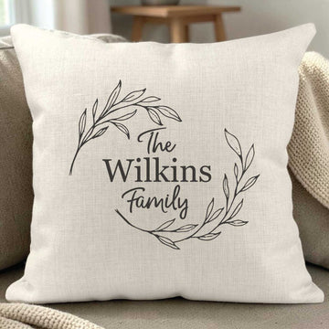 Custom Family Name Pillow Cover - Design 2