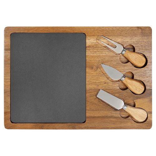 Bulk Slate & Wood Engraved Cheese Board