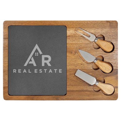 Bulk Slate & Wood Engraved Cheese Board