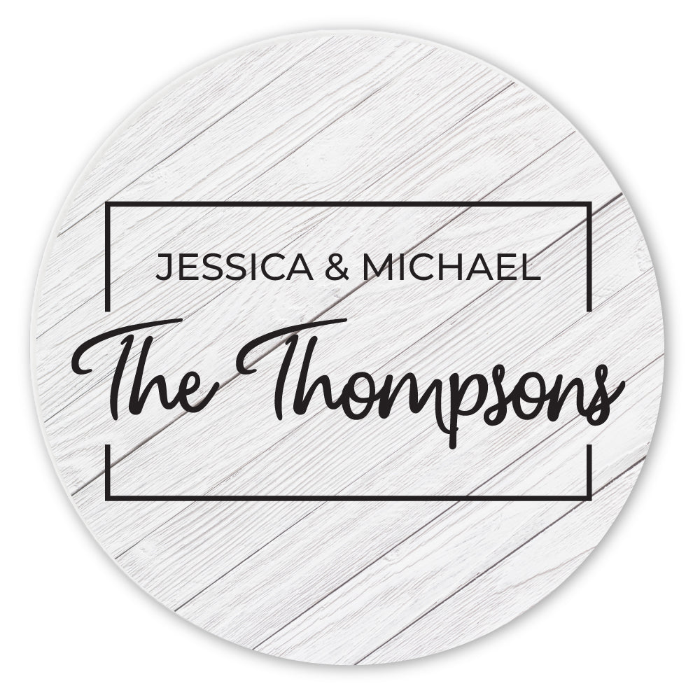 Personalized Wedding Monogram Stone Coaster Set - 0