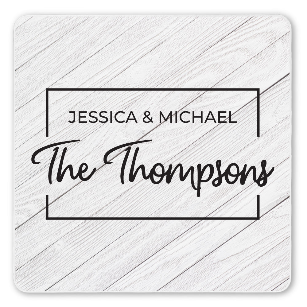 Personalized Wedding Monogram Stone Coaster Set