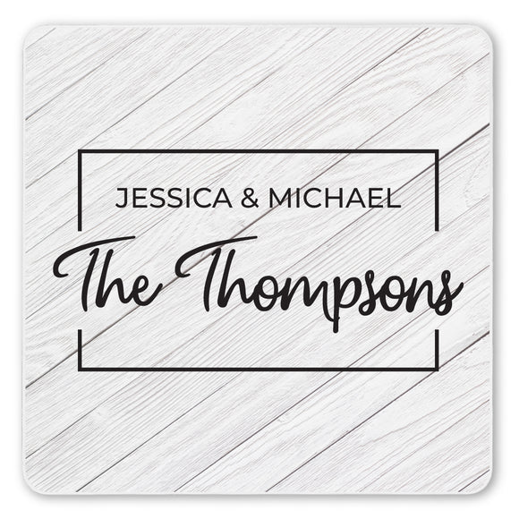 Personalized Wedding Monogram Ceramic Coaster Set