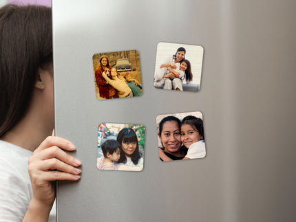 Vintage Wood Grain Photo Magnets - Set of 4 - 0