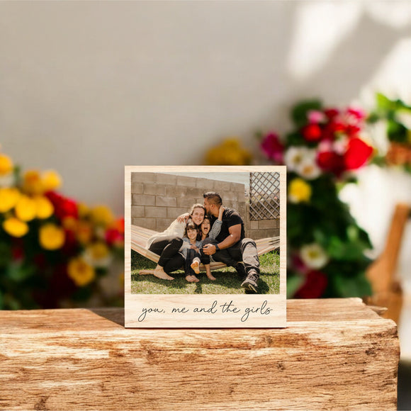 Mother's Day Vintage Wood Photo - You, Me, and the Girls