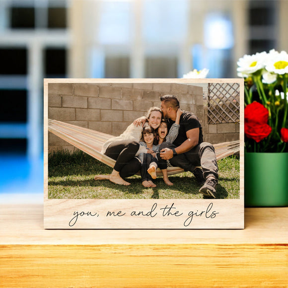 Mother's Day Vintage Wood Photo - You, Me, and the Girls