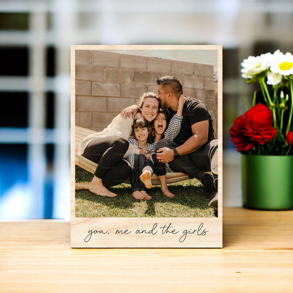 Mother's Day Vintage Wood Photo - You, Me, and the Girls