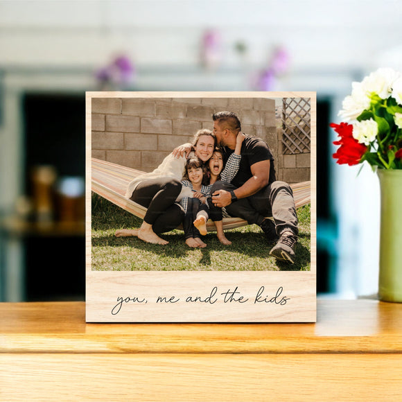 Mother's Day Vintage Wood Photo - You, Me, and the Girls