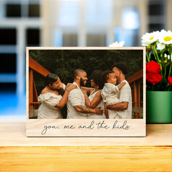 Mother's Day Vintage Wood Photo - You, Me, and the Kids