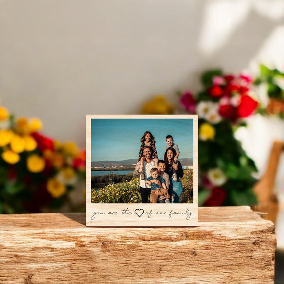 Mother's Day Vintage Wood Photo - Heart of the Family