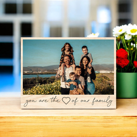 Mother's Day Vintage Wood Photo - Heart of the Family