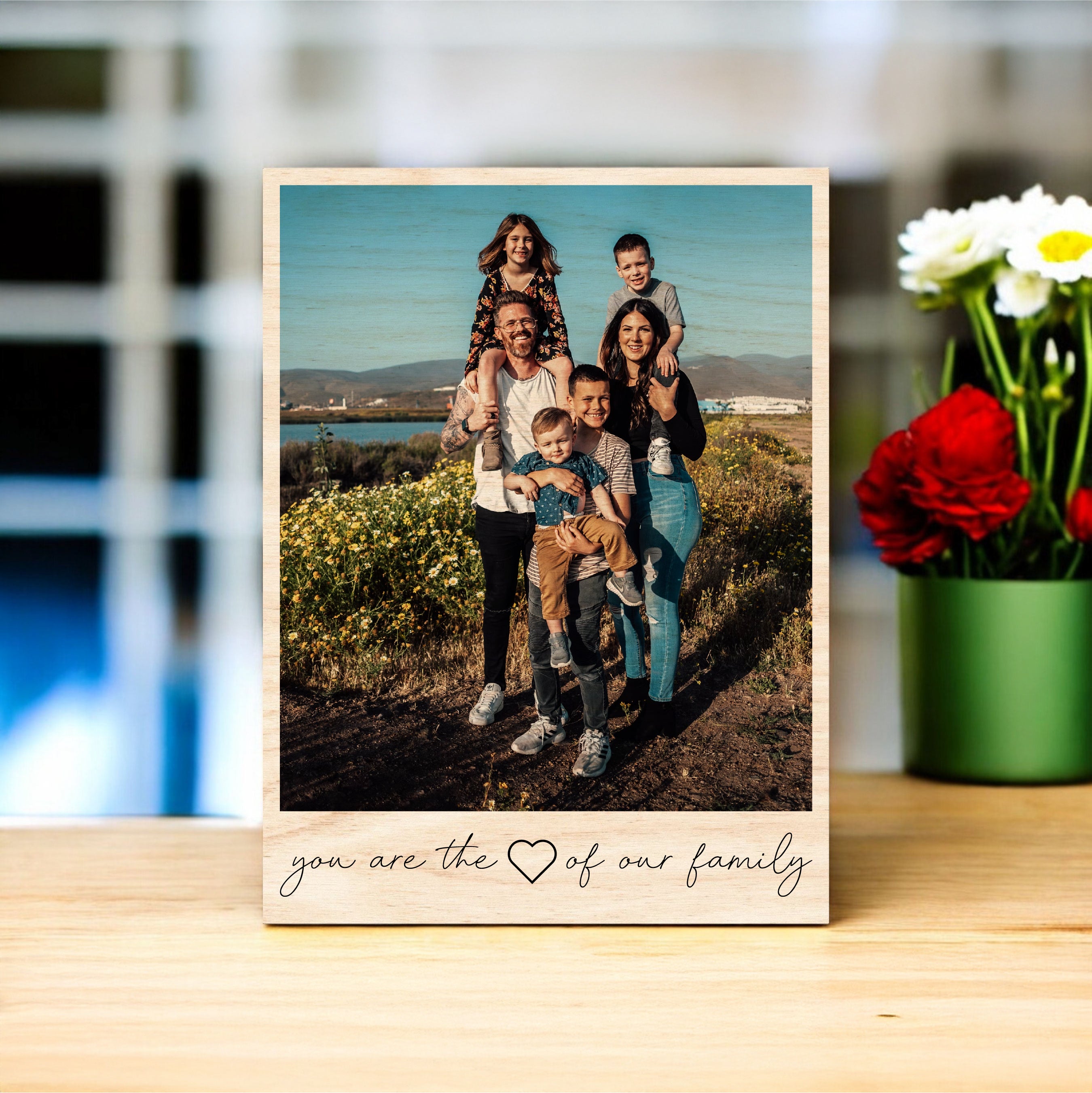 Mother's Day Vintage Wood Photo - Heart of the Family
