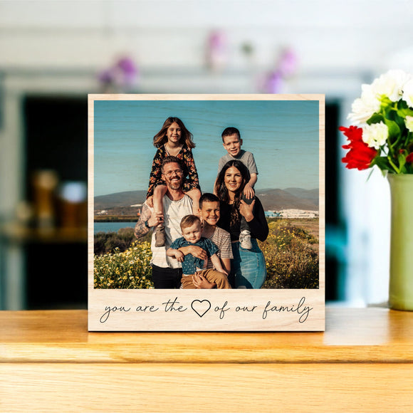 Mother's Day Vintage Wood Photo - Heart of the Family
