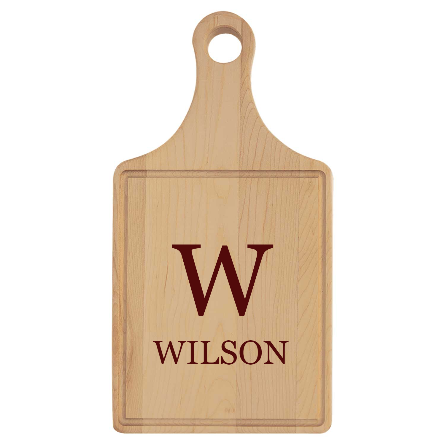 Engraved Maple Cutting Board with Handle - 13.5" x 7"