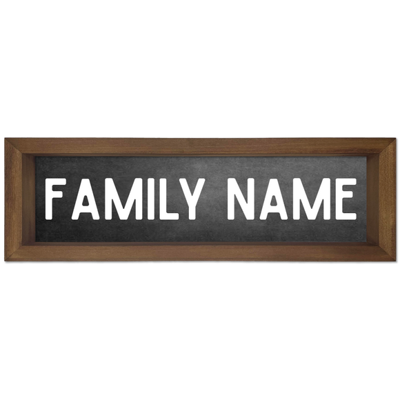 Custom Family Name Wood Framed Sign Chalkboard