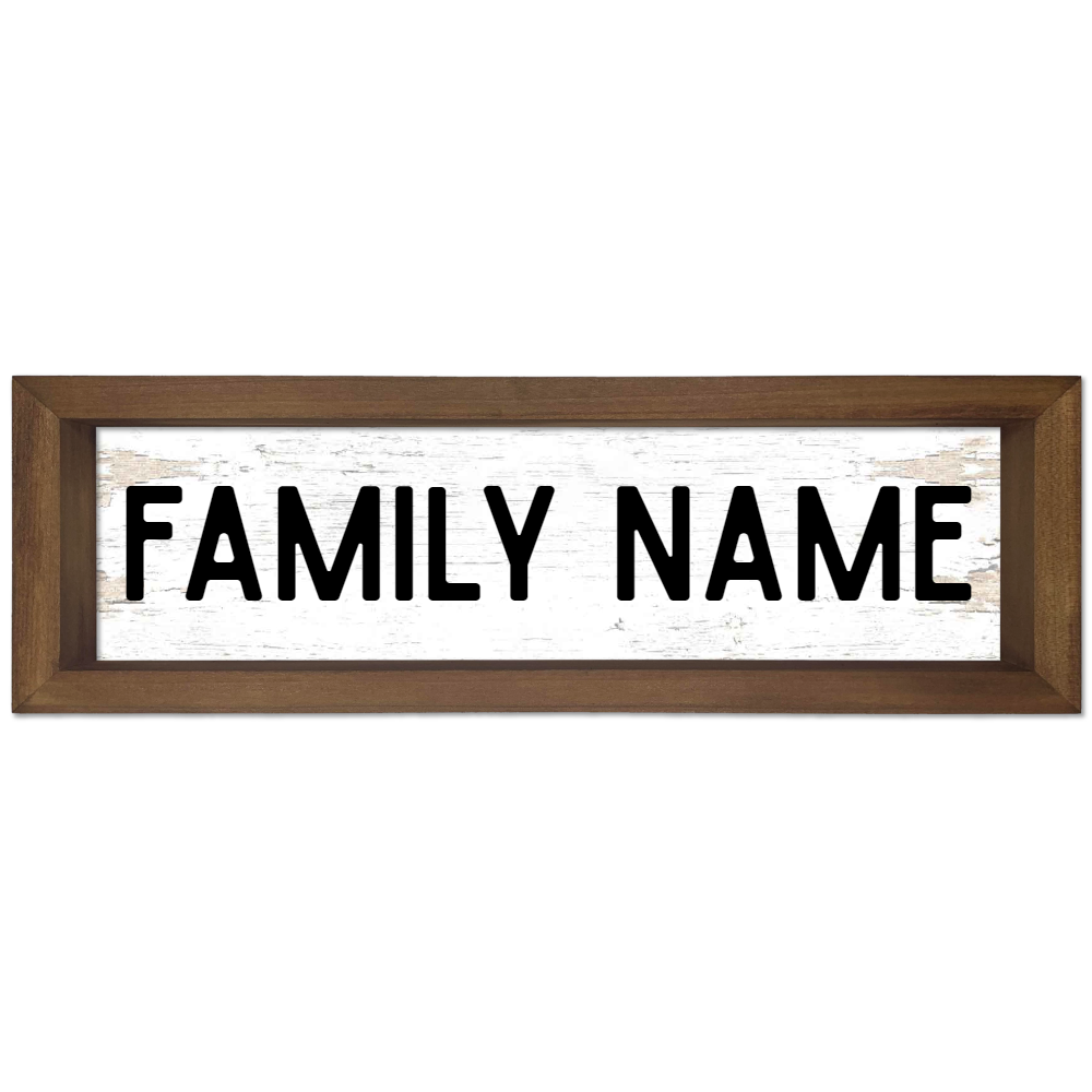 Custom Family Name Wood Framed Sign