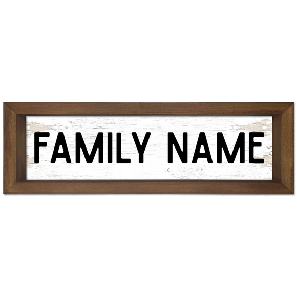 Custom Family Name Wood Framed Sign