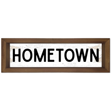 Custom Hometown Wood Framed Sign