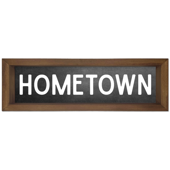 Custom Hometown Wood Framed Sign Chalkboard