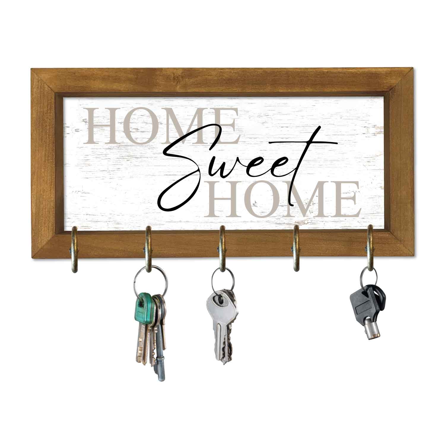 Home Sweet Home Wood Framed Key Hanger 6x12