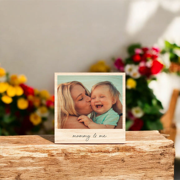 Mother's Day Vintage Wood Photo - Mommy & Me