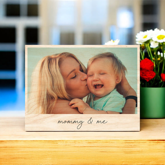 Mother's Day Vintage Wood Photo - Mommy & Me