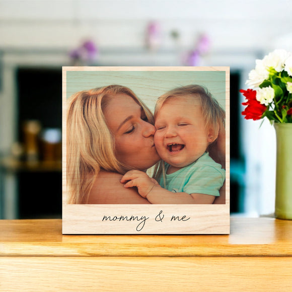 Mother's Day Vintage Wood Photo - Mommy & Me