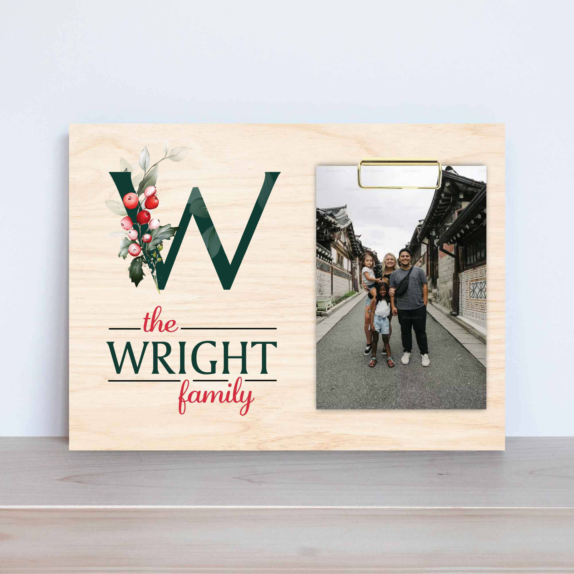 Noel Family Name Monogram Picture Gold Clip Frame Memory Board