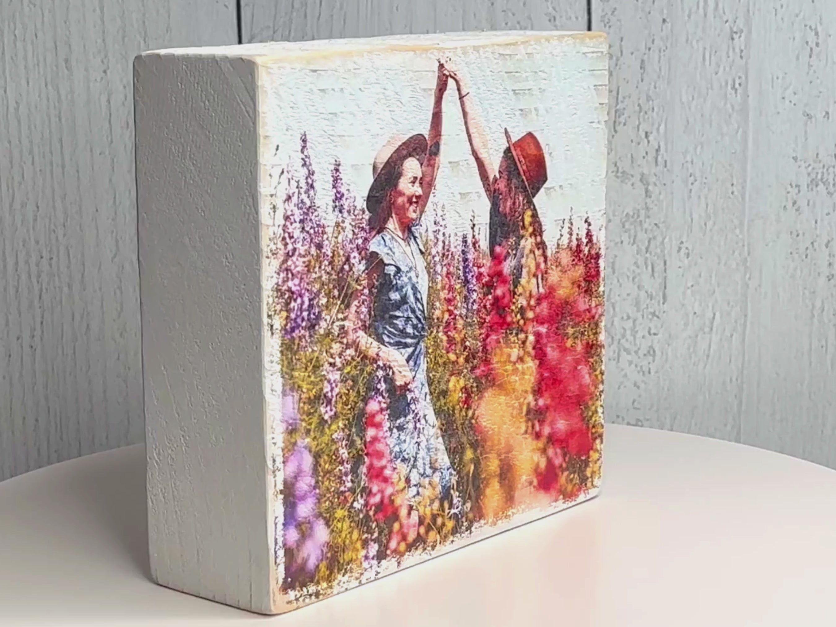 Personalized Rustic Wood Block Photo-4