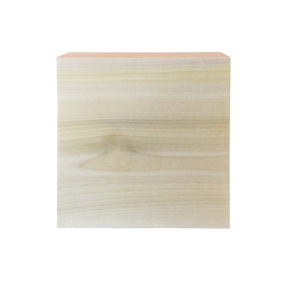 Red Bird Gift Company custom square wood block with natural grain, perfect for rustic personalized photo decor.