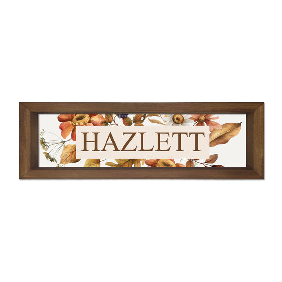 Sweet September Personalized Floral Last Name Sign