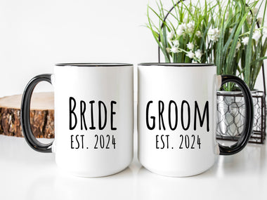 Bride and Groom Mug Set